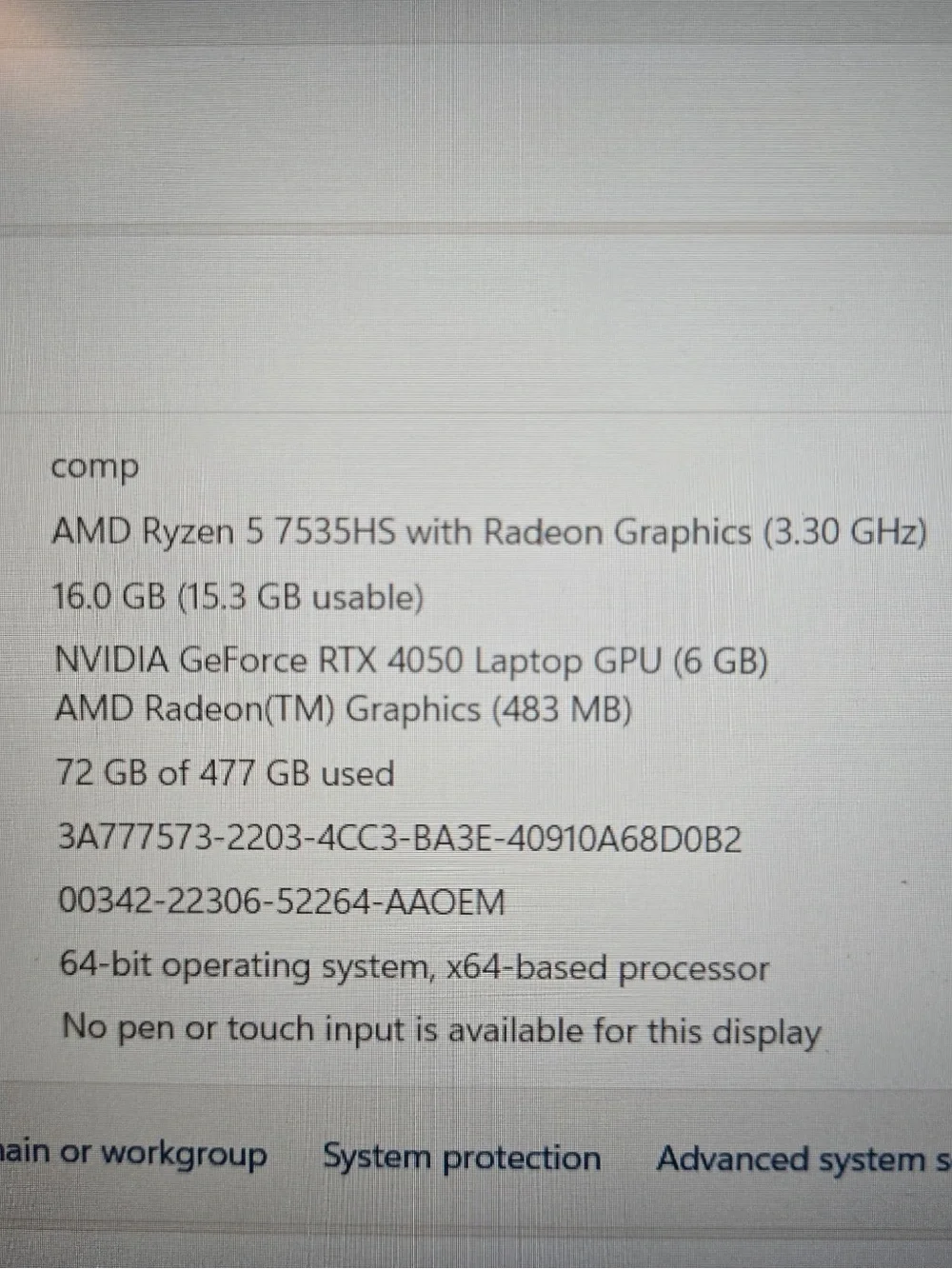 Acer nitro v15